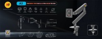Bras de moniteur ergonomique à ressort à gaz NB pour écrans de 17 à 32 pouces avec mouvement complet, inclinaison, rotation et gestion des câbles optimisée