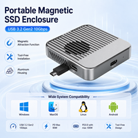 Boîtier SSD NVMe M2 à chargement magnétique PD, 10 Gbps USB3.2 Gen2, 100 W PD, pour SSD NVMe M-Key 2230 2 To, en aluminium, portable, sans outil