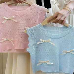 2025 été filles <span class=keywords><strong>au</strong></span> <span class=keywords><strong>crochet</strong></span> tricots <span class=keywords><strong>gilet</strong></span> avec découpe doux Tutu jupe chaud enfants vêtements chandails Collection - Product Image 4
