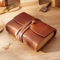 Cuaderno de Cuero Genuino Retro NAG31, Diario de Estilo Chino, Papel Kraft, Regalo Shuangluo, 18x12x4cm, Hecho a Mano