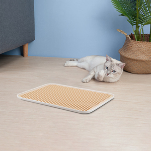 Alfombrilla de silicona para arena para gatos, alfombrilla para atrapar arena para gatos, diseño de doble capa de panal, fácil de limpiar, alfombrilla reutilizable para arena para gatos - Product Image 6