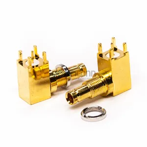 R/A Solder Type Push-Pull DIN 1.0/2.3 Jack Connector For DIP PCB Mount