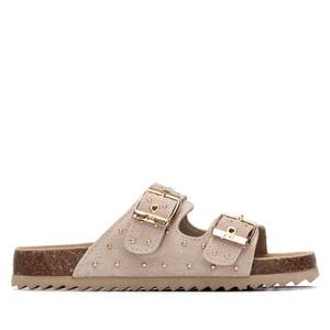 Sandalias Xti para Niña, Modelo 153044, Color Beige, Tacón de 2.5 cm, Talla 33, con Hebilla de Gamuza - Product Image 1