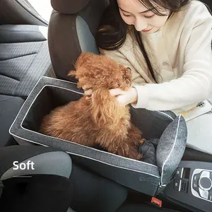 3合1控制台宠物窝小狗猫床用于汽车沙发旅行安全宠物座椅便携式和袋笼中央控制汽车狗床
