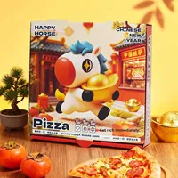 Boîtes à pizza personnalisées, grandes, petites, mini, carrées, rectangulaires, rondes, avec laminage brillant, boîtes rigides pour l'emballage alimentaire