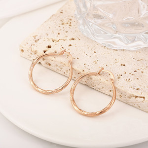 Pendientes de Aro en Oro, Plata y Oro Rosa, Diseño Geométrico Circular, Aleación de Cobre, Joyería de Moda - Product Image 3