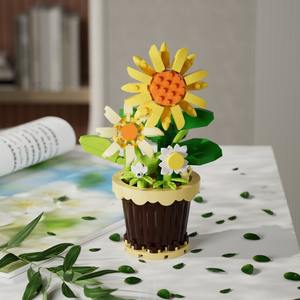 Ladrillos <span class=keywords><strong>de</strong></span> Flores Eternas, Rosas, Girasoles, Plantas en Maceta, Adornos <span class=keywords><strong>de</strong></span> Modelismo, Juguete <span class=keywords><strong>de</strong></span> Construcción <span class=keywords><strong>de</strong></span> Plástico ABS 7219 - Product Image 4