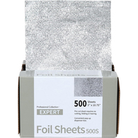 Feuilles de papier d'aluminium gaufré professionnelles pré-découpées, sûres pour les aliments, 5 po de large x 10,75 po de long, 500 unités, en boîte pop-up, pour coloration et coiffure