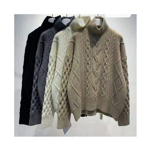 Suéter de Cuello Alto para Mujer, Ligero y a la Moda, Antiarrugas, de Poliéster/Algodón, Manga Larga, Informal, de Punto, para Uso Diario, Trabajo, Invierno - Product Image 6