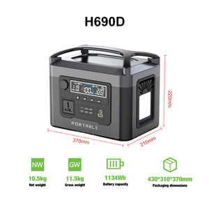 Lightweight 600W 1134WH Solar <b>Generator</b> Ternary Lithium Battery Portable <b>Power</b> Station with Cigar Lighter Type C Universal Plug - Product Image 2