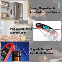 Termometer Daging Digital Tahan Air, Tugas Berat, Respon Cepat, dan Dapat Dilipat untuk Oven Dapur