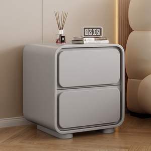 Table de <span class=keywords><strong>chevet</strong></span> en cuir et bois massif pour petites chambres à coucher Mobilier de maison simple sans installation pour une utilisation en appartement - Product Image 3