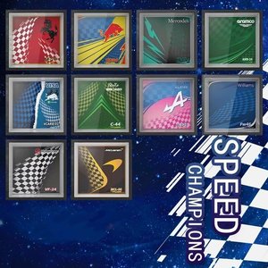 Modern Abstract <b>Black</b> Photo Frame Decorative Painting Compatible with Speed Series 77242-Ferrari SF24 Racing Car - Product Image 6