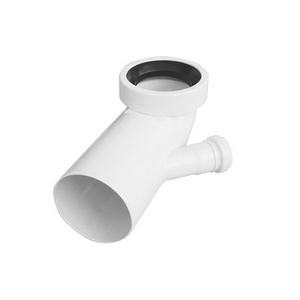 Raccordo a L in vetro bianco 110x40 per sifoni idraulici - Product Image 1