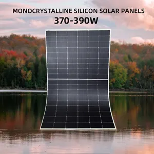 Panel surya fleksibel Film silikon monokristalin panel generator lengkung 390W buatan khusus profesional