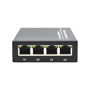 Mini Gigabit Ethernet Switch with 2 Fiber Ports and 4 Ethernet Ports including 1*9 Optical Interface for 20KM Distance 5V-12V
