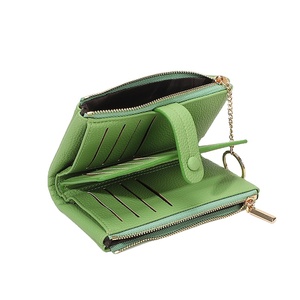 Suph iar Card Holder 6 Inch Double Zipper Coin <b>Purse</b> Women's Wallet Solid Color Everyday Use - Product Image 2