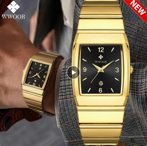 Orologio da <span class=keywords><strong>uomo</strong></span> quadrato di lusso WWOOR 8888, automatico con data, impermeabile, in acciaio inossidabile, orologio da polso al quarzo da <span class=keywords><strong>uomo</strong></span>, elegante e professionale. - Product Image 3