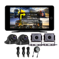 Monitor Portátil de 4 Canales para Camión, Sistema DVR de Grabación con Doble Lente y BSD, Cámara de Visión Trasera 1080P 720P, Pantalla IPS, GPS Integrado, Impermeable