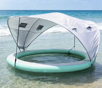 Île flottante gonflable en PVC avec protection UV, auvent solaire, pour piscine, mer, activités de loisirs aquatiques