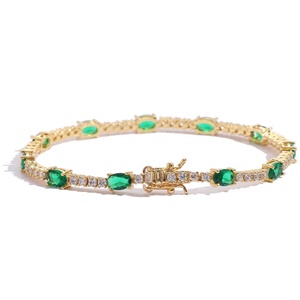 Pulsera de tenis <span class=keywords><strong>CZ</strong></span> de 2mm para mujer, brazalete de oro de 18K con piedra de huevo, tobillera, joyería de mano para boda, pulseras para niña de Color rosa - Product Image 5