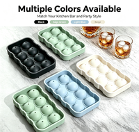 Moules à glaçons en silicone personnalisés, 8 boules, grande sphère, sans BPA, pour whisky, cocktails, usage domestique et cuisine