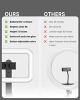 Anneau lumineux pour selfie avec trépied de 72 "Bâton de selfie extensible avec lumière pour téléphone, diffusion en direct, maquillage, voyage, jeu