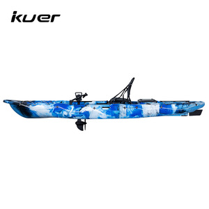 Kayak rotomoldeado Kuer de 13 pies, bote de pesca de plástico LLDPE, canoa rígida con pedales para lagos y ríos, para una persona. - Product Image 3
