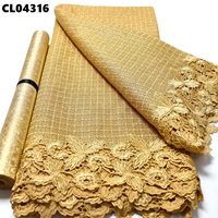 Tissu Dentelle Guipure Cordon de Luxe Orange Brûlé Broderie Hydrosoluble Creuse Sexy pour Mariage Traditionnel 5 Yards