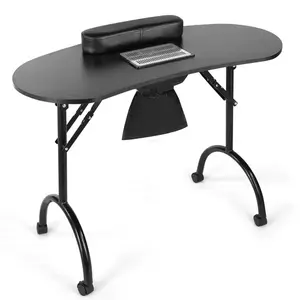 Toptan fiyat taşınabilir manikür masası çok amaçlı katlanır masa güzellik salonu manikür masası elektrikli süpürge ile