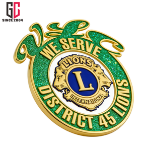 12 Yıllık Fabrika Özel Üretim Metal Emaye Rozetleri Lions Kulübü Rozeti Bölge 45 Lions Hizmet Vermektediriz Rozeti El Sanatları Hediyesi Simli Renkli Rozet - Product Image 3