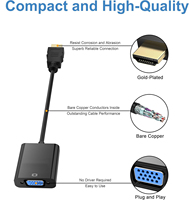 Adaptateur HDTV vers VGA, prix bas, adaptateur HDTV vers VGA 1080P, câble audio-vidéo mâle vers femelle