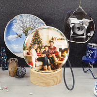 Lampe Orbe de Mémoire Électronique en Forme de Boule de Cristal, Lecteur Vidéo et Photo, Écran TFT, Batterie 800 mAh, Haut-parleur, Design Moderne et Mignon, Noël