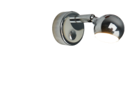 Applique murale LED chromée 12V DC avec interrupteur tactile, liseuse réglable à tête sphérique pour cabine de camping-car