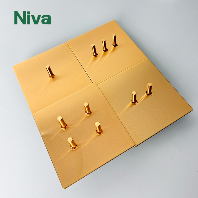 Niva Wall Toggle Switch Home Hotel Stainless Steel Panel Vintage Light Switches UK Standard 1 Gang 2 Way 220V Luxury