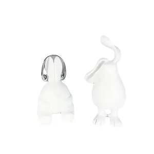 现代艺术树脂白色长耳兔摆件样板间售楼处客厅儿童房软饰