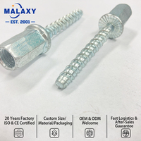 Malaxy - Boulon d'ancrage de plafond en acier à haute teneur en carbone, plaqué zinc-nickel, ancrage mécanique pour fixation au plafond
