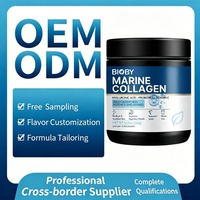 Collagène Marin Bioby en Poudre Hydrolysé de Pêche Sauvage, Acide Hyaluronique, Probiotiques, Vitamine C, Sans Arôme, 350g, Marque Privée OEM