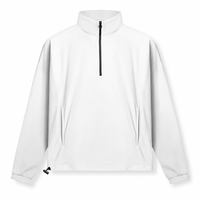 Veste coupe-vent pour homme à col montant, légère, surdimensionnée, avec fermeture éclair courte, personnalisable avec logo, pour entraînement en extérieur, résistante au vent