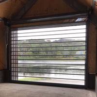 Porte à enroulement moderne transparente pliable, conception personnalisée, volet roulant électrique en polycarbonate transparent, isolant thermique pour appartement