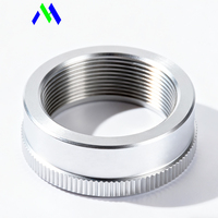 Base de montage de cylindre pneumatique fileté en alliage d'aluminium usiné CNC de haute précision sur mesure OEM avec bride en acier inoxydable