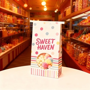 Papier Kraft Anti-Graisse pour Emballage Alimentaire (Guimauves, Bonbons, Popcorn, Biscuits, Pain) avec Fenêtre Transparente et Couvercle Amovible - Product Image 5