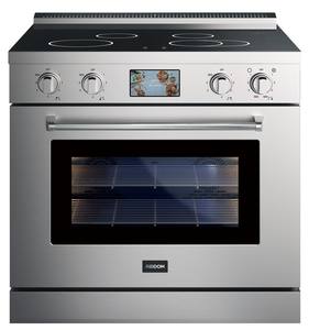 Estufa Eléctrica Independiente de 36 Pulgadas con Convección y Plancha, con 4 Elementos de Inducción y Cubierta de Vidrio Cerámico para Uso Doméstico - Product Image 1