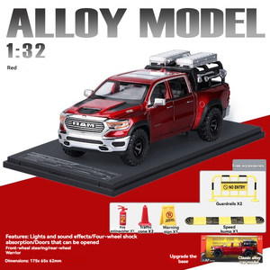 Modelo de Auto de Juguete 1:<span class=keywords><strong>32</strong></span>, Camioneta RAM de Metal Fundido a Presión, Modelo de Auto de Aleación con Sonido y Luz, Puertas que se Abren, Decoración, Modelo de Auto de Metal - Product Image 4