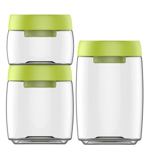 400ml + 800ml + 1200ml nhựa đẩy loại hình tròn chân không niêm phong lọ thủy tinh Stackable lưu trữ container từ zhuhai Ltd. - Product Image 6