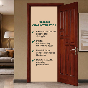 Fabricantes de puertas de madera maciza de diseño curvo moderno GA-07S con paneles múltiples. - Product Image 2