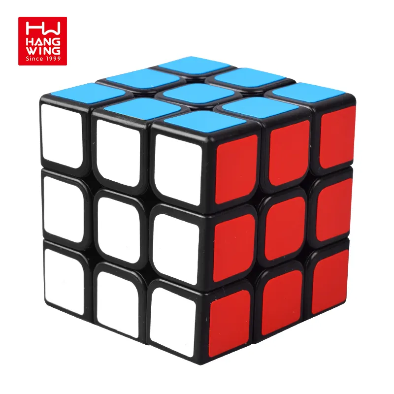 HW Toys Early Educational Exercise Brain Toy 5.5cm Speed Cube Plastic 3x3 Magic Puzzle Cube for Kids Mini Window Box Provided