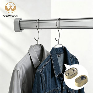 Zinc Alloy Oval Closet Rod End Supports Polished Chrome Surface Rear <b>Pin</b> Fixing Structure Complete Mounting - Product Image 1
