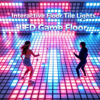 Sol de danse interactif en métal avec éclairage LED pour parcs de trampolines, jardins et écoles