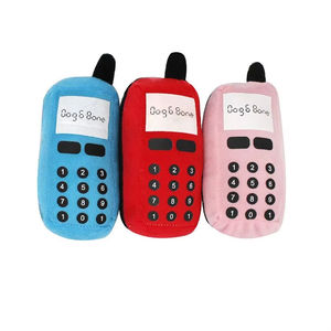 반려동물 이갈이 훈련용 장난감 휴대폰 모양 플러시 인터랙티브 삑삑이 소리 장난감 12.5x6x5cm 킹혼 - Product Image 1